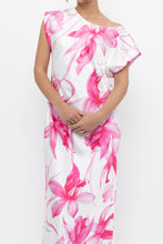 Load image into Gallery viewer, MARELLA x Pink, White Floral Satin Maxi Dress (S, M)