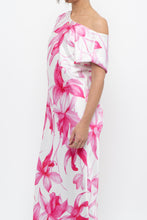 Load image into Gallery viewer, MARELLA x Pink, White Floral Satin Maxi Dress (S, M)