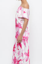 Load image into Gallery viewer, MARELLA x Pink, White Floral Satin Maxi Dress (S, M)