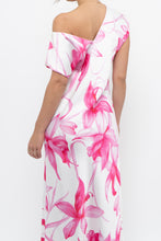 Load image into Gallery viewer, MARELLA x Pink, White Floral Satin Maxi Dress (S, M)