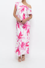 Load image into Gallery viewer, MARELLA x Pink, White Floral Satin Maxi Dress (S, M)