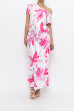 Load image into Gallery viewer, MARELLA x Pink, White Floral Satin Maxi Dress (S, M)