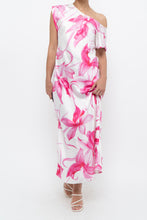 Load image into Gallery viewer, MARELLA x Pink, White Floral Satin Maxi Dress (S, M)