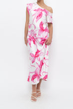 Load image into Gallery viewer, MARELLA x Pink, White Floral Satin Maxi Dress (S, M)