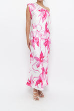 Load image into Gallery viewer, MARELLA x Pink, White Floral Satin Maxi Dress (S, M)
