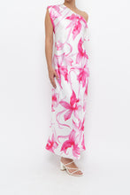 Load image into Gallery viewer, MARELLA x Pink, White Floral Satin Maxi Dress (S, M)