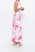 Load image into Gallery viewer, MARELLA x Pink, White Floral Satin Maxi Dress (S, M)