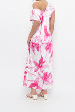 Load image into Gallery viewer, MARELLA x Pink, White Floral Satin Maxi Dress (S, M)