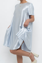 Load image into Gallery viewer, Modern x Ice Blue Flowy Satin Midi Dress (XS-M)