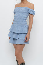 Load image into Gallery viewer, Vintage x Blue Gingham Off-Shoulder Mini Dress (S, M)