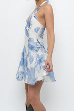 Load image into Gallery viewer, DYNAMITE x Deadstock Blue Floral Halter Mini Dress (XXS, XS)