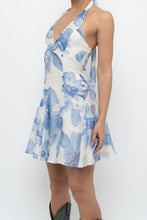 Load image into Gallery viewer, DYNAMITE x Deadstock Blue Floral Halter Mini Dress (XXS, XS)