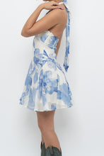 Load image into Gallery viewer, DYNAMITE x Deadstock Blue Floral Halter Mini Dress (XXS, XS)