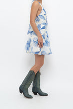 Load image into Gallery viewer, DYNAMITE x Deadstock Blue Floral Halter Mini Dress (XXS, XS)