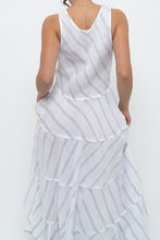 Load image into Gallery viewer, CP SHADES x Made in USA x White Striped Linen Maxi Dress (S)