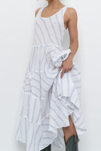 Load image into Gallery viewer, CP SHADES x Made in USA x White Striped Linen Maxi Dress (S)