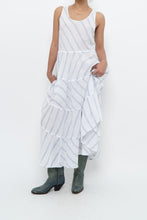 Load image into Gallery viewer, CP SHADES x Made in USA x White Striped Linen Maxi Dress (S)