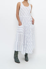 Load image into Gallery viewer, CP SHADES x Made in USA x White Striped Linen Maxi Dress (S)
