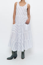 Load image into Gallery viewer, CP SHADES x Made in USA x White Striped Linen Maxi Dress (S)