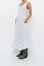 Load image into Gallery viewer, CP SHADES x Made in USA x White Striped Linen Maxi Dress (S)