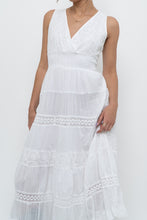 Load image into Gallery viewer, Vintage x White Lightweight Embroidered Tiered Dress (M, L)
