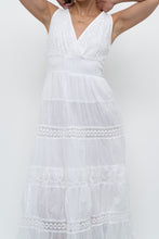 Load image into Gallery viewer, Vintage x White Lightweight Embroidered Tiered Dress (M, L)