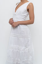 Load image into Gallery viewer, Vintage x White Lightweight Embroidered Tiered Dress (M, L)