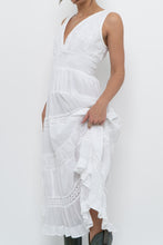 Load image into Gallery viewer, Vintage x White Lightweight Embroidered Tiered Dress (M, L)
