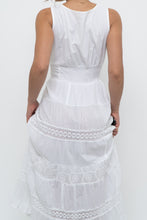 Load image into Gallery viewer, Vintage x White Lightweight Embroidered Tiered Dress (M, L)