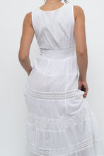 Load image into Gallery viewer, Vintage x White Lightweight Embroidered Tiered Dress (M, L)