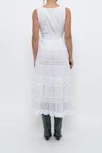 Load image into Gallery viewer, Vintage x White Lightweight Embroidered Tiered Dress (M, L)
