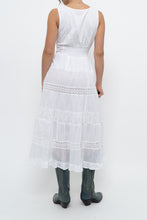 Load image into Gallery viewer, Vintage x White Lightweight Embroidered Tiered Dress (M, L)