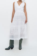 Load image into Gallery viewer, Vintage x White Lightweight Embroidered Tiered Dress (M, L)