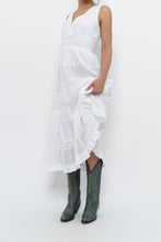 Load image into Gallery viewer, Vintage x White Lightweight Embroidered Tiered Dress (M, L)