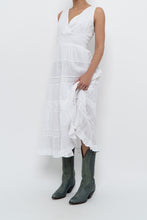 Load image into Gallery viewer, Vintage x White Lightweight Embroidered Tiered Dress (M, L)