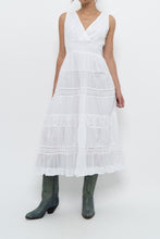 Load image into Gallery viewer, Vintage x White Lightweight Embroidered Tiered Dress (M, L)
