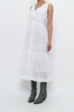 Load image into Gallery viewer, Vintage x White Lightweight Embroidered Tiered Dress (M, L)