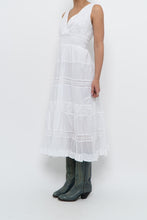 Load image into Gallery viewer, Vintage x White Lightweight Embroidered Tiered Dress (M, L)