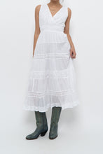 Load image into Gallery viewer, Vintage x White Lightweight Embroidered Tiered Dress (M, L)