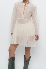 Load image into Gallery viewer, WILFRED LE FOU x Cream Sheer Metallic Babydoll Dress (XS, S)