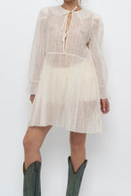 Load image into Gallery viewer, WILFRED LE FOU x Cream Sheer Metallic Babydoll Dress (XS, S)