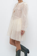 Load image into Gallery viewer, WILFRED LE FOU x Cream Sheer Metallic Babydoll Dress (XS, S)