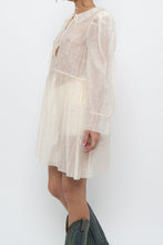 Load image into Gallery viewer, WILFRED LE FOU x Cream Sheer Metallic Babydoll Dress (XS, S)