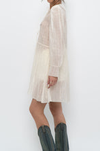 Load image into Gallery viewer, WILFRED LE FOU x Cream Sheer Metallic Babydoll Dress (XS, S)