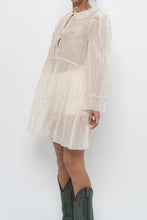 Load image into Gallery viewer, WILFRED LE FOU x Cream Sheer Metallic Babydoll Dress (XS, S)