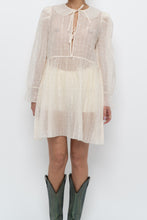 Load image into Gallery viewer, WILFRED LE FOU x Cream Sheer Metallic Babydoll Dress (XS, S)