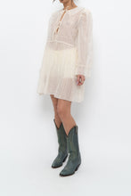 Load image into Gallery viewer, WILFRED LE FOU x Cream Sheer Metallic Babydoll Dress (XS, S)