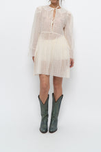 Load image into Gallery viewer, WILFRED LE FOU x Cream Sheer Metallic Babydoll Dress (XS, S)