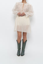 Load image into Gallery viewer, WILFRED LE FOU x Cream Sheer Metallic Babydoll Dress (XS, S)