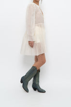 Load image into Gallery viewer, WILFRED LE FOU x Cream Sheer Metallic Babydoll Dress (XS, S)